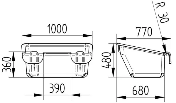 OK Plast - 180003 - Trough 100 cm 180 L Model 1800