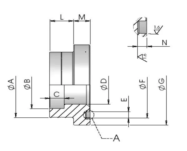Oleo Tecnica - F612N25 - Weld Flange 6PSI 3/4 Diameter 25