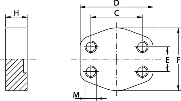 Oleo Tecnica - GFC612M - Blind Counter-Flange SAE