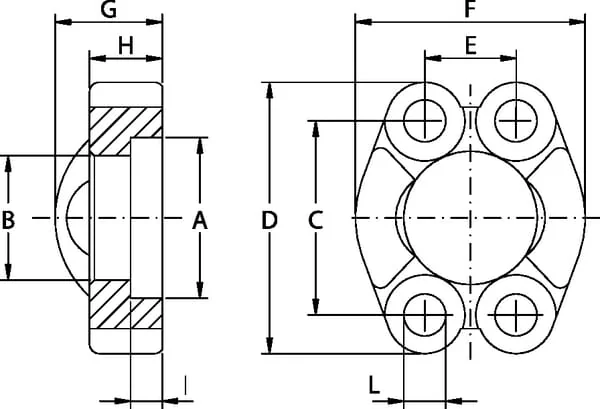 Oleo Tecnica - GFSI620M - Flange Half SAE 6000 1-1/4