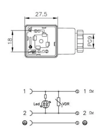 Omal - SP888 - Connector, Including Varistor And LED