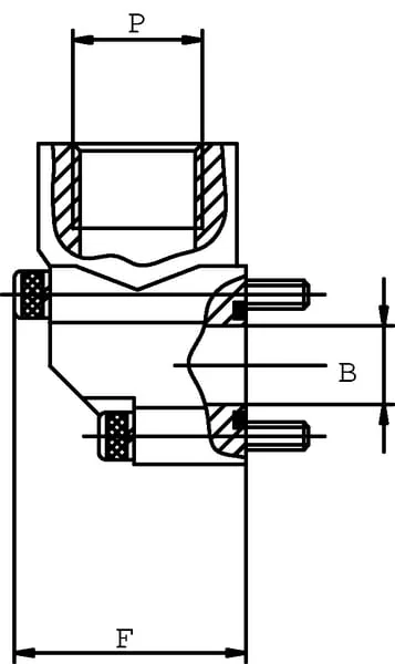 OMT - 1GB08 - OMT Flange Elbow 1/2