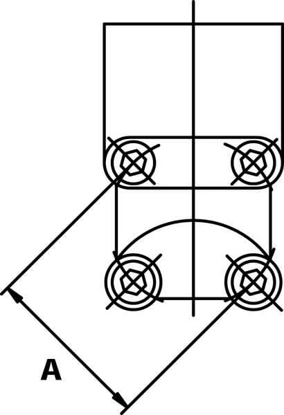 OMT - 1GQ06 - OMT Flange Elbow 3/8 - M6x30 - M6x45