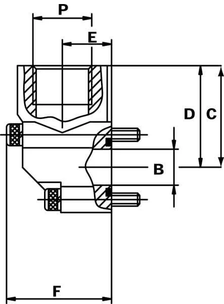 OMT - 1GQ08 - OMT Flange Elbow 1/2 - M6x30 - M6x45