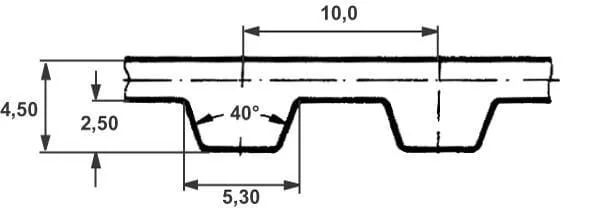 Optibelt - T1040025 - Timing Belt T10 40 Teeth 400x25mm Optibelt