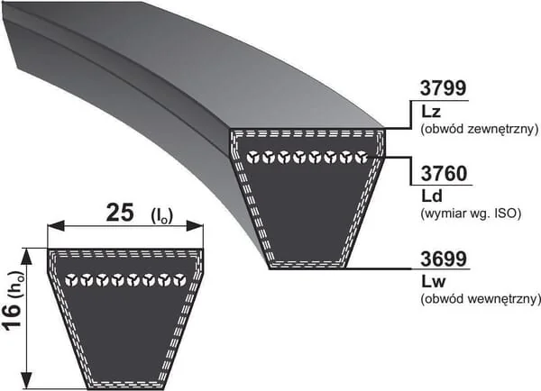Optibelt - VB253690 - V-Belt 25x3690 Optibelt