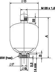 Parker - ELM05021000AF - Parker Accumulator 0.5 l
