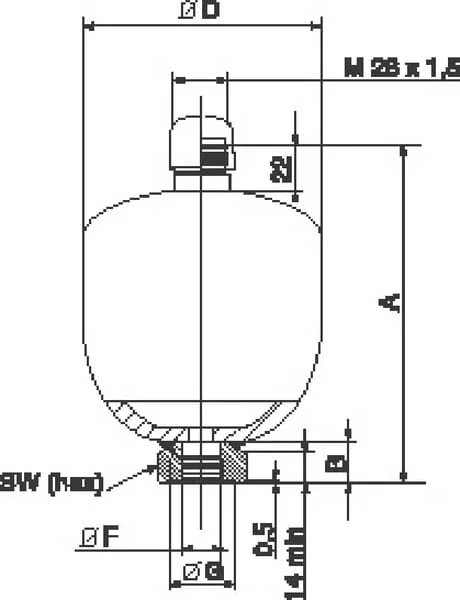 Parker - ELM05021000AF - Parker Accumulator 0.5 l