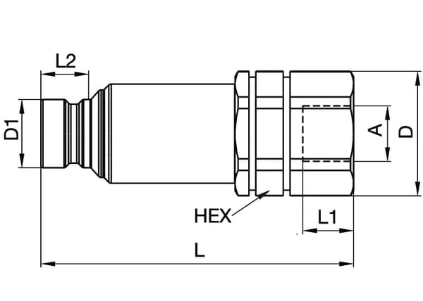 Parker - FEM3726FB - Parker Plug 3/8" Tema FF ISO16028