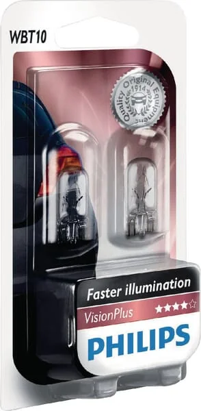 Philips - GL12040VPB2 - Light Bulb Conventional WBT10 12V 6W W2.1x9.5D Philips