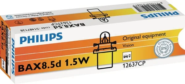 Philips - GL12637CP - Light Bulb Conventional 12V 1.5W B8.5D Philips