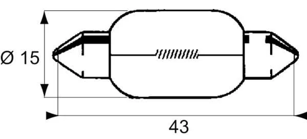 Philips - GL12850 - Festoon Bulb Conventional Tube C15W 12V 15W SV8.5 White Philips