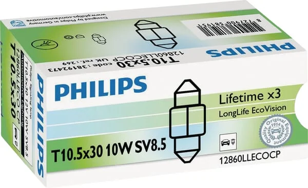 Philips - GL12860LLECOCP - Light Bulb Conventional C10W 12V 10W SV8.5 Philips