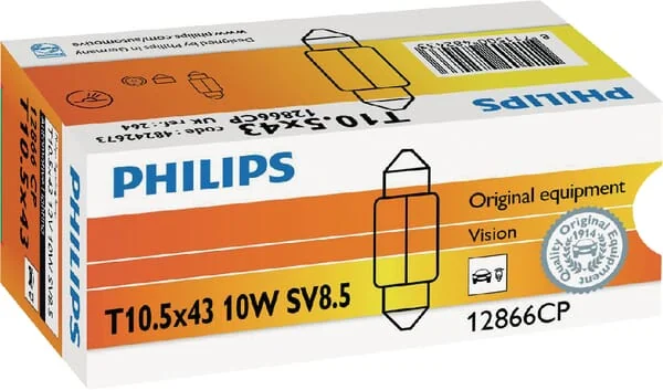 Philips - GL12866 - Festoon Bulb C10W 12V 10W SV8.5 Philips
