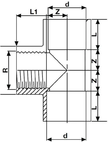 Pimtas - 7032121GP - PVC T-Piece 32mm X F 1"