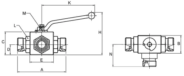 Pister - KH3KS8L - Ball Valve 3 Way 8L