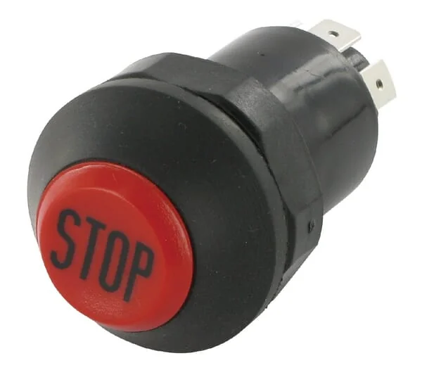 Pneutron - 11100320PN - Push Switch, Stop, Round, Red