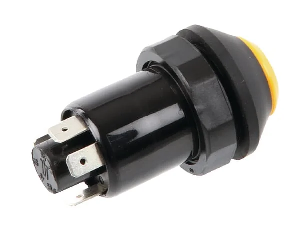 Pneutron - 11126010PN - Push Switch, High Beam, Round, Yellow