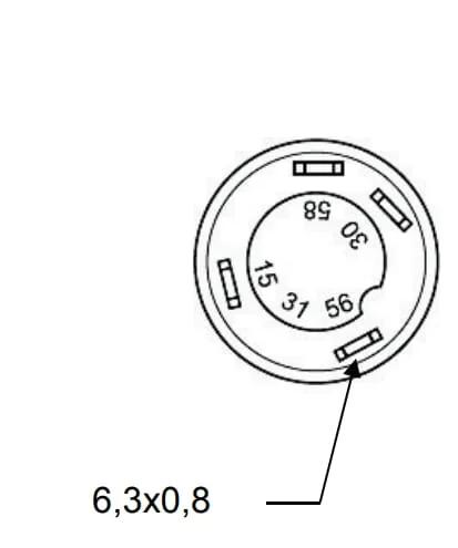 Pneutron - 11126010PN - Push Switch, High Beam, Round, Yellow
