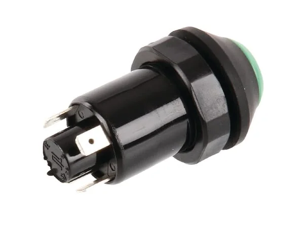 Pneutron - 11130150PN - Push Switch, Heater, Round, Green