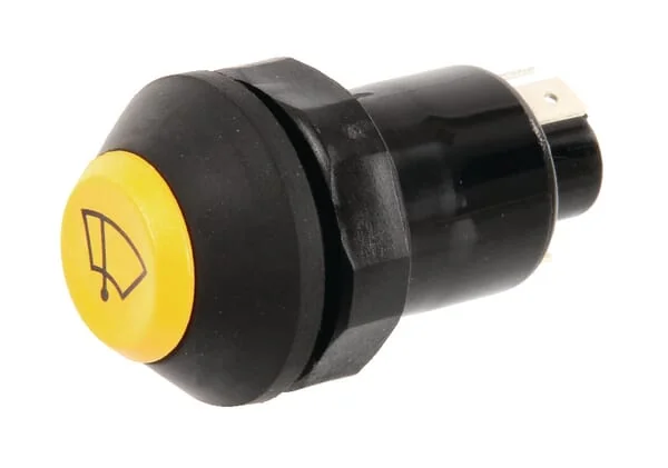 Pneutron - 11145090PN - Push Switch, Wipers, Round, Yellow