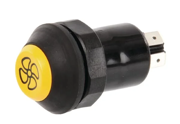Pneutron - 11145100PN - Push Switch, Fan, Round, Yellow