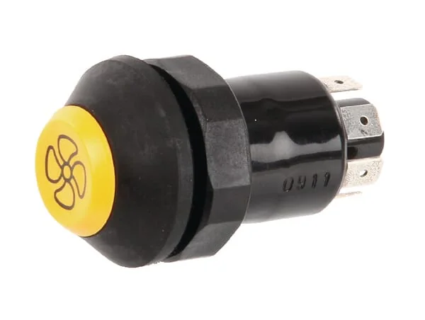 Pneutron - 11165100PN - Push Switch, Fan, Round, Yellow