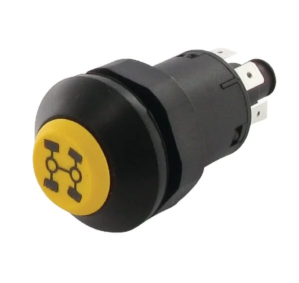 Pneutron - 11175080PN - Pneutron Pressure Switch, Four-Wheel Drive, Round, Yellow