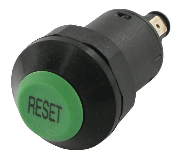 Pneutron - 11215410PN - Push Switch, Reset, Round, Green