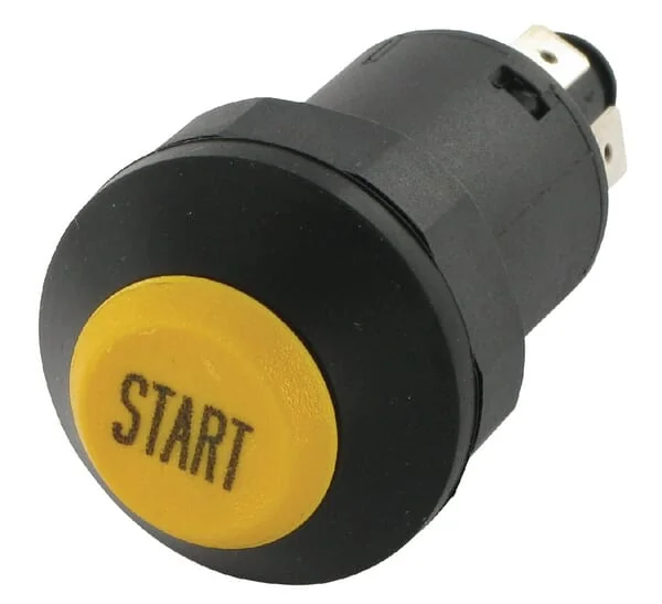 Pneutron - 11245030PN - Push Switch, Start, Round, Yellow