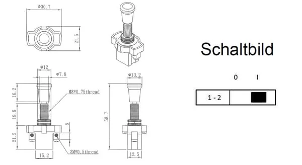 Pneutron - EL230210 - Switch, 12.5A 1x