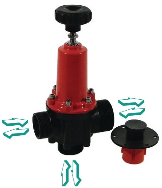Polmac - 00200102 - Pressure Regulator Valve 1 1/4"x1"x1 1/4" 25bar