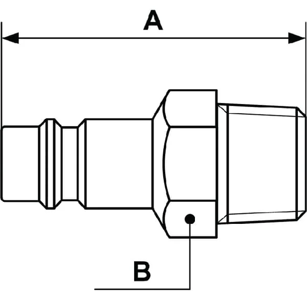 Prevost - ERP076151 - Male Connector With 1/4" BSP M/Thd