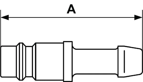 Prevost - ERP076808 - Male Connector With 8mm Hosetail