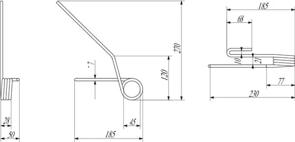 Rabe - 90041522 - Harrow Tine Front 45° Rabe Original
