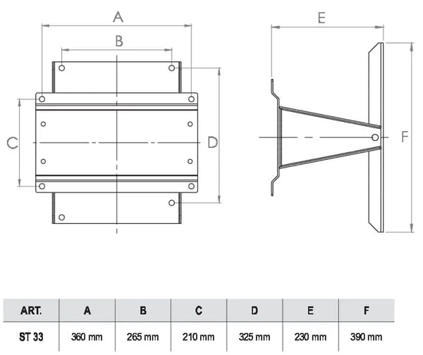 Ramex - HD33 - Swivel Bracket SS 360x265