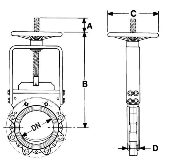 Ramus - VGRH150 - Metal Valve + Hand Wheel DN150