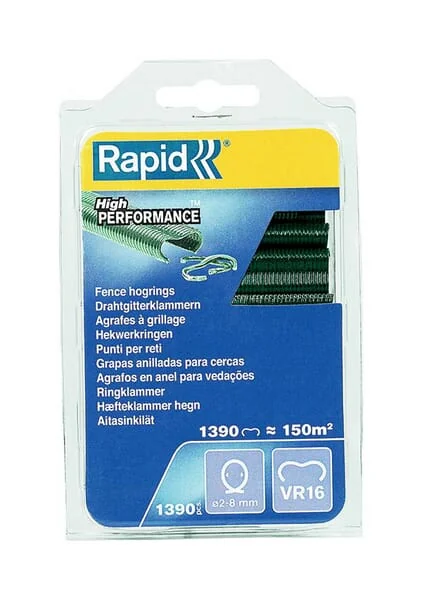 Rapid - 40108800 - Hog Rings, Rapid VR16 Plastic Coated Galvanised Steel
