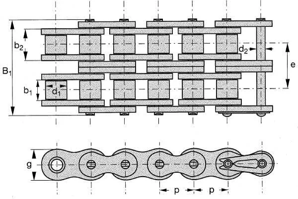 Rexnord - KD100 - Roller Chain Duplex ASA 100