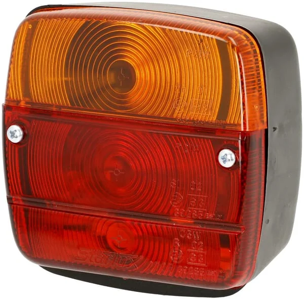 Sacex - LA11004 - Rear Light LH Square, 12/24V, Red/Amber, Screwed, 105x100x52mm