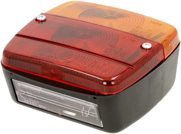 Sacex - LA11004 - Rear Light LH Square, 12/24V, Red/Amber, Screwed, 105x100x52mm