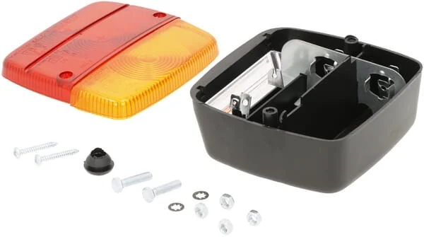 Sacex - LA11004 - Rear Light LH Square, 12/24V, Red/Amber, Screwed, 105x100x52mm
