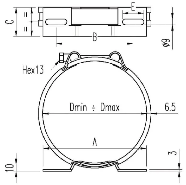 Saip - LAV9CF72LF120 - Saip Accumulator Bracket LAV 67 - 72 mm