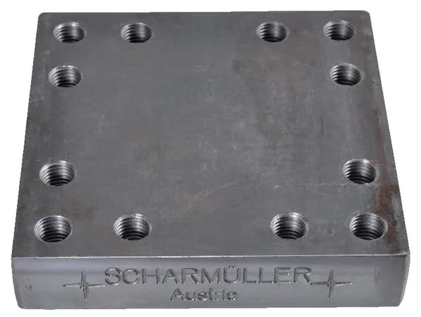 Scharmüller - 00645130 - Weld On Mounting Plate 160x160mm 12x M20