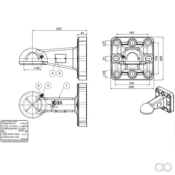 Scharmüller - 00650971A02 - Giunto sferico K80, manicotto verticale
