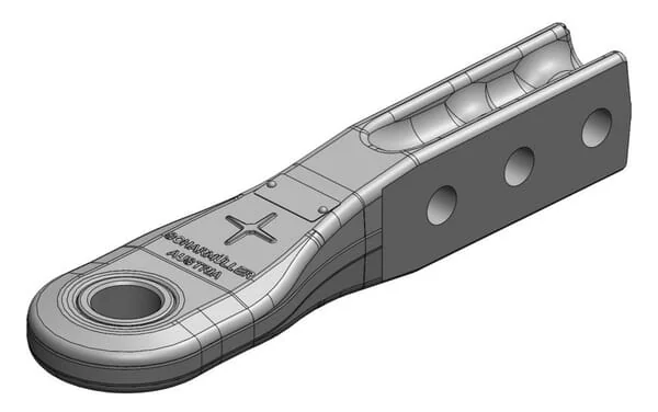 Scharmüller - 006511600A01 - Towing Eye Cat. 3 Diameter 42mm H-Shank 80x60 3-Hole Diameter 25mm
