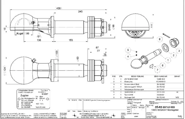 Scharmüller - 00658900A02 - Towing Eye Ball, Round Shaft