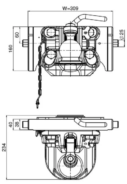 Scharmüller - 03631041A02 - Tow Ball Coupler 310mm K80