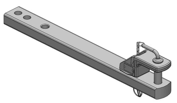 Scharmüller - 1082099002A02 - Drawbar 90x50 L857mm CAT. 2 Diameter 31,5mm ISO 6489-3