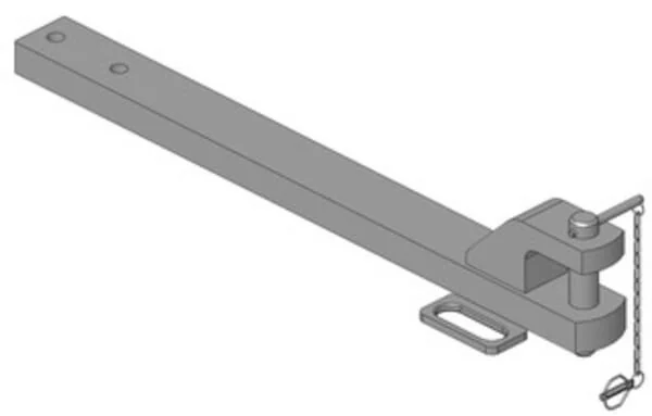 Scharmüller - 108213000A02 - Drawbar 120x60 L1355mm Terrion 7000 CAT. 4 Diameter 50mm